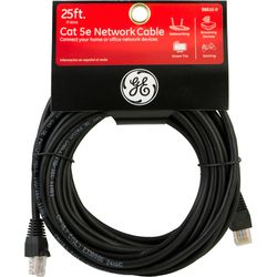 GE 25 ft. L Ethernet Cable CAT 5E