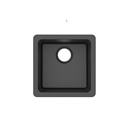 Winpro Composite Granite Dual Mount 16.62 in. W X 16.62 in. L Single Bowl Bar Sink Black