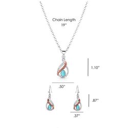 Montana Silversmiths Women's Woven Dreams Teardrop Silver/Turquoise Jewelry Sets