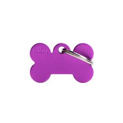MyFamily Basic Purple Bone Aluminum Dog Pet Tags Large
