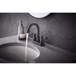 Oakbrook Collection Jennifer Matte Black Traditional Centerset Bathroom Sink Faucet 4 in.