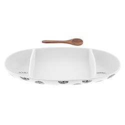 Karma Milo White Stoneware Divided Platter 1 pk