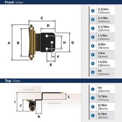 Amerock 2-1/8 in. W X 2-3/4 in. L Antique Brass Steel Self-Closing Hinge 2 pk