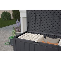 Suncast 55 in. W X 28 in. D Gray Plastic Deck Box 134 gal