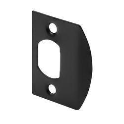Prime-Line 2.25 in. H X 3.75 in. L Black Steel Latch Strike Plate