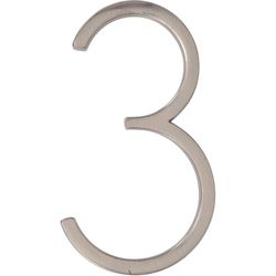 HILLMAN Distinctions 5 in. Silver Steel Screw-On Number 3 1 pc
