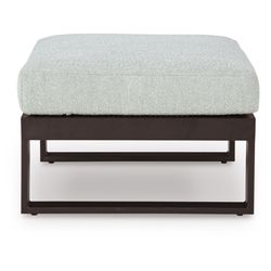 Signature Design by Ashley Beachloft Black Aluminum Frame Contemporary Ottoman Gray