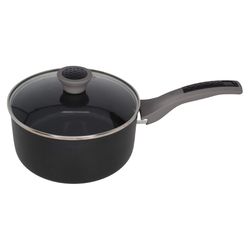 Imusa Mirro Ceramic Coated Aluminum Sauce Pan With Lid 3 qt Black