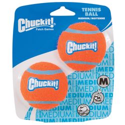 Chuckit! For Dog Blue/Orange Rubber Ball Launcher Tennis Balls Medium 2 pk
