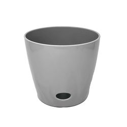 Bamboo Blooms 6.5 in. H X 7 in. D Bamboo Flower Pot Gray