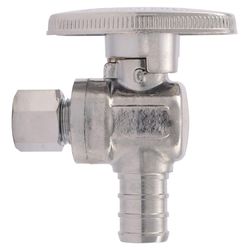 SharkBite 1/2 in. PEX Barb Compression Brass Quarter Turn Angle Stop Valve