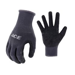 Ace Men's Indoor/Outdoor Coated Work Gloves Black/Gray XL 1 pair