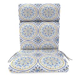 Jordan Manufacturing Multicolored Antique Medallion Polyester Chair Cushion 4 in. H X 22 in. W X 44