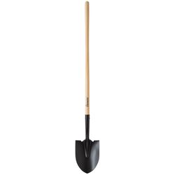 Home Plus 56.75 in. Steel Round Digging Shovel Wood Handle