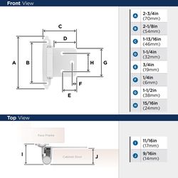 Amerock 1-3/4 in. W X 2-3/4 in. L White Steel Self-Closing Hinge 2 pk