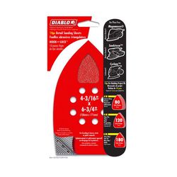 Diablo 6-3/4 in. L X 4-3/16 in. W Assorted Grit Aluminum Oxide Mouse Sandpaper 10 pk