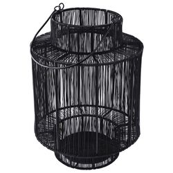Karma Gifts 11.42 in. Cylinder Black Wire Lantern