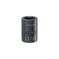 CRAFTSMAN 11/16 in. X 1/2 in. drive SAE 6 Point Shallow Impact Socket 1 pc