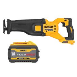 DEWALT 60V MAX Cordless Brushless Reciprocating Saw & 20V-60V MAX FLEXVOLT 9 Ah Lithium-Ion Battery