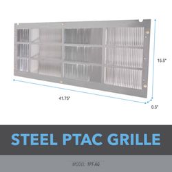 Perfect Aire .43 in. H X 15.75 in. W Silver Aluminum Register Cover