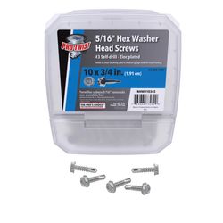Grip-Rite Pro-Twist No. 10 Sizes X 3/4 in. L Hex Hex Washer Head Sheet Metal Screws