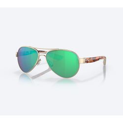 Costa Loreto Sunglasses Men's Rose Gold/Tortoise Frame Green Mirror 580P Lens Polarized