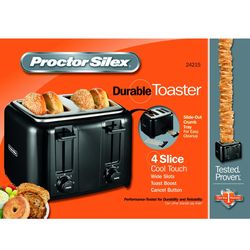 Proctor Silex Plastic Black 4 slot Toaster 8 in. H X 12.25 in. W X 11.31 in. D