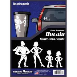 Decalcomania Super Hero Family Car Sticker Vinyl 1 pk