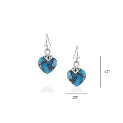 Montana Silversmiths Women's Untamable Heart of Stone Silver/Turquoise Earrings Water Resistant