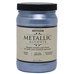 Rust-Oleum Metallic Accents Metallic Harbor Sky Water-Based Paint Exterior and Interior 1 qt