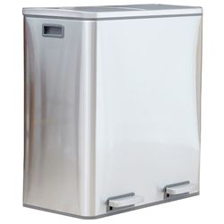 Household Essentials Maxwell 8 gal Silver Stainless Steel Recycling Wastebasket
