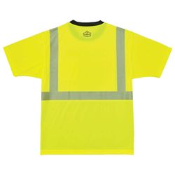 Ergodyne GloWear Reflective Black Front Performance Safety Tee Shirt Lime S
