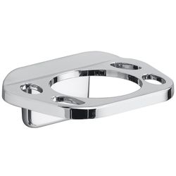 Oakbrook Collection Chrome Silver Die Cast Zinc Toothbrush/Tumbler Holder