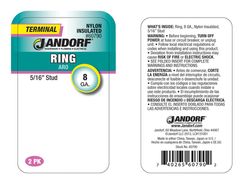Jandorf 8 Ga. Insulated Wire Ring Terminal Red 2 pk