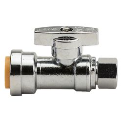 QuickFitting 1/2 in. Push-Fit in. Chrome Plated Straight Stop Valve