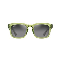 Maui Jim Maluhia Sunglasses Unisex Shiny Trans Grass Green Frame Neutral Gray Lens Polarized