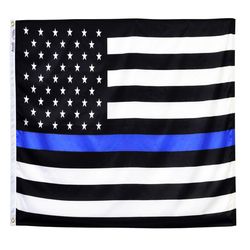 Annin Thin Blue Line Flag 3 ft. W X 5 ft. L