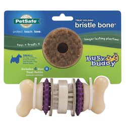 PetSafe Busy Buddy For Dog Multicolored Nylon/Rubber Bristle Bone Chew Dog Toy Extra Small 1 pc