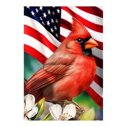 Briarwood Lane American Floral Cardinal House Flag 28 in. H X 40 in. L