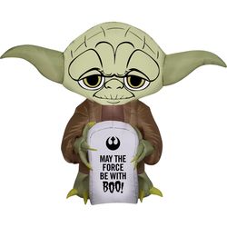 Gemmy Clear 1 ct 4 ft. Incandescent Star Wars Yoda Halloween Decor