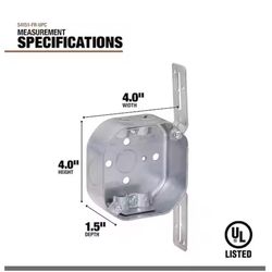 Southwire New and Old Work 14 cu in Octagon Galvanized Steel Weatherproof Box Silver