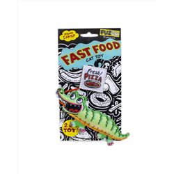 Fuzzu Fast Food For Cat Multicolored Gator and Pizza Catnip Toy One Size 1 pk