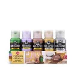 FolkArt Multi-Surface Satin Assorted Water-Based Acrylic Paint Set Exterior and Interior 10 pc