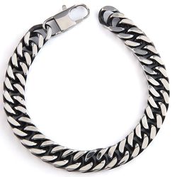 Mad Man Mens Kane Silver Bracelet Stainless Steel