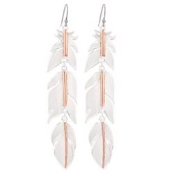 Montana Silversmiths Women's Plume Feather Rose Gold Earrings Water Resistant