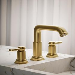 Kohler Envelu Brass Modern Widespread Bathroom Sink Faucet 8 in.