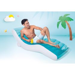 Intex Rockin Blue/White Vinyl Inflatable Lounge Pool Float