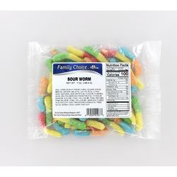 Family Choice Gummy Worms Sour Candy 7 oz