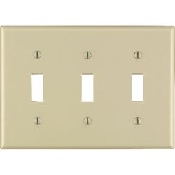 Leviton Ivory 3 gang Thermoset Plastic Toggle Wall Plate 1 pk