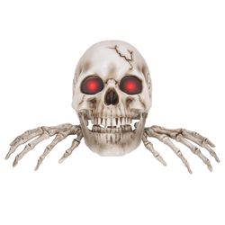Haunted Hill Farm 1.3 ft. Giant Talking Skeleton with Hands Animatronic